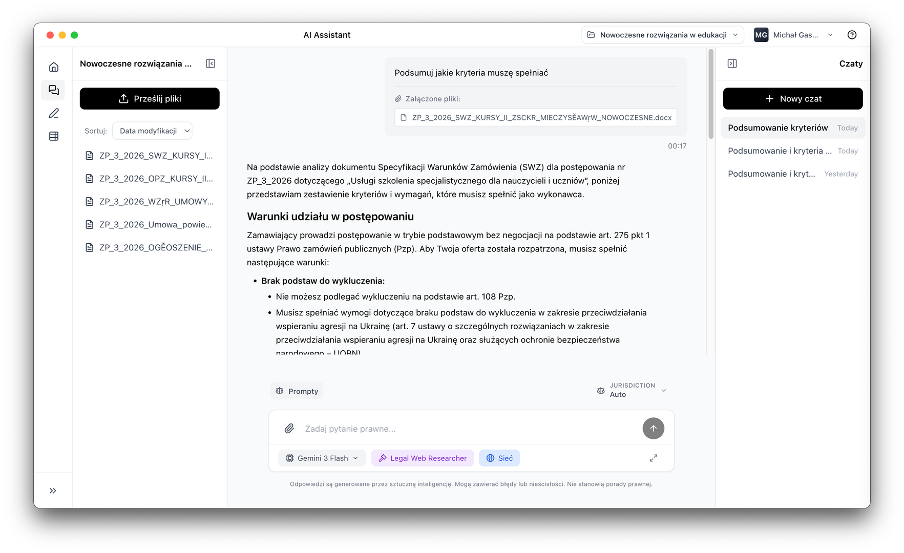 AI Assistant, praca na plikach