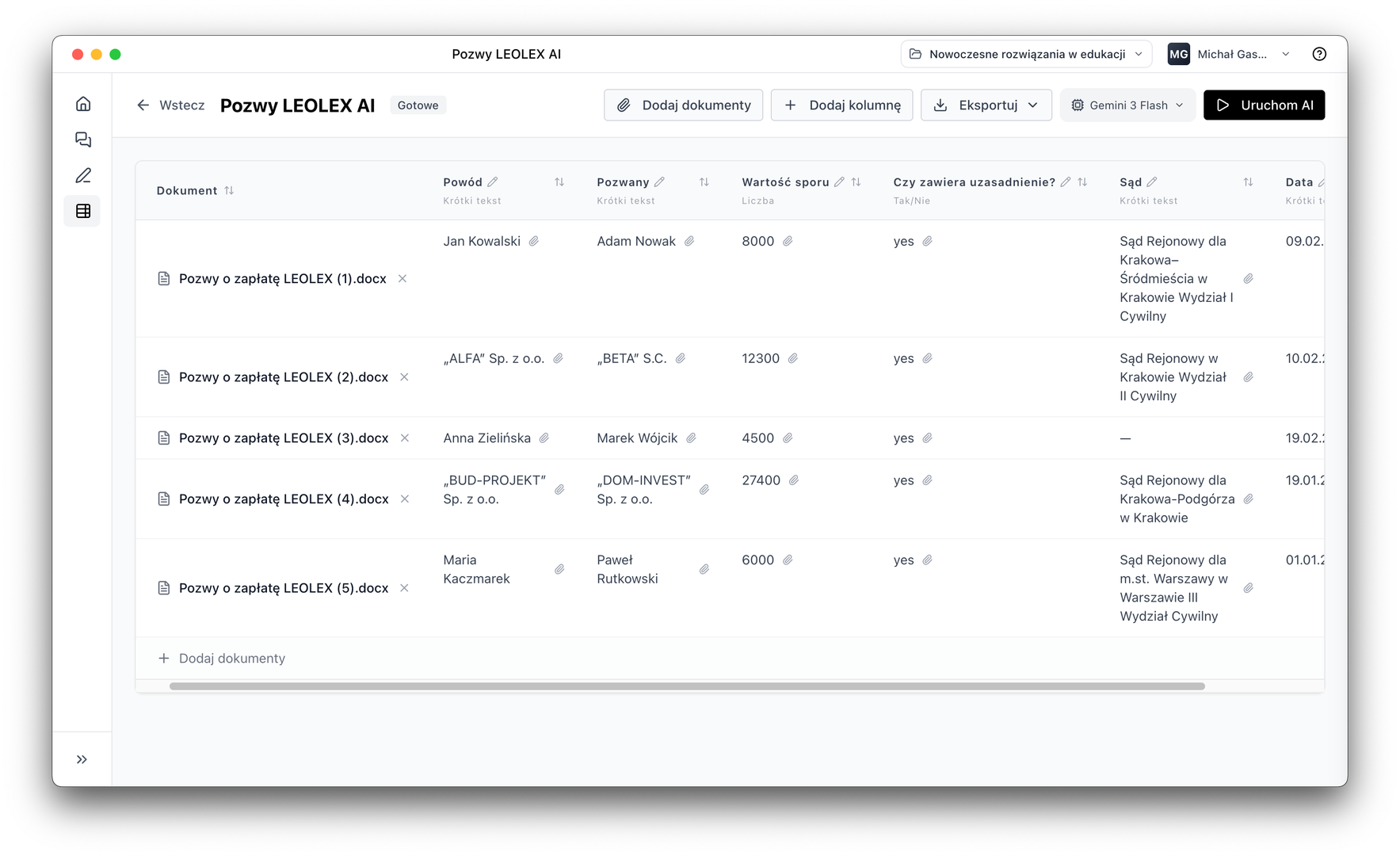 AI Tables, LEOLEX AI